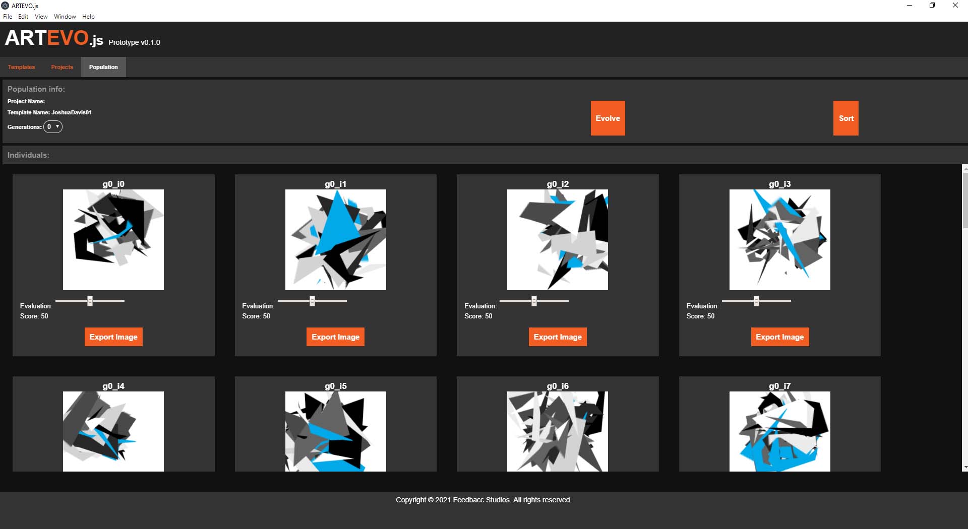 ARTEVO.js Joshua Davis Population