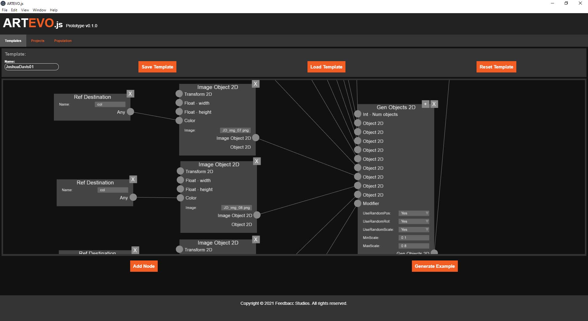 ARTEVO.js Joshua Davis Template