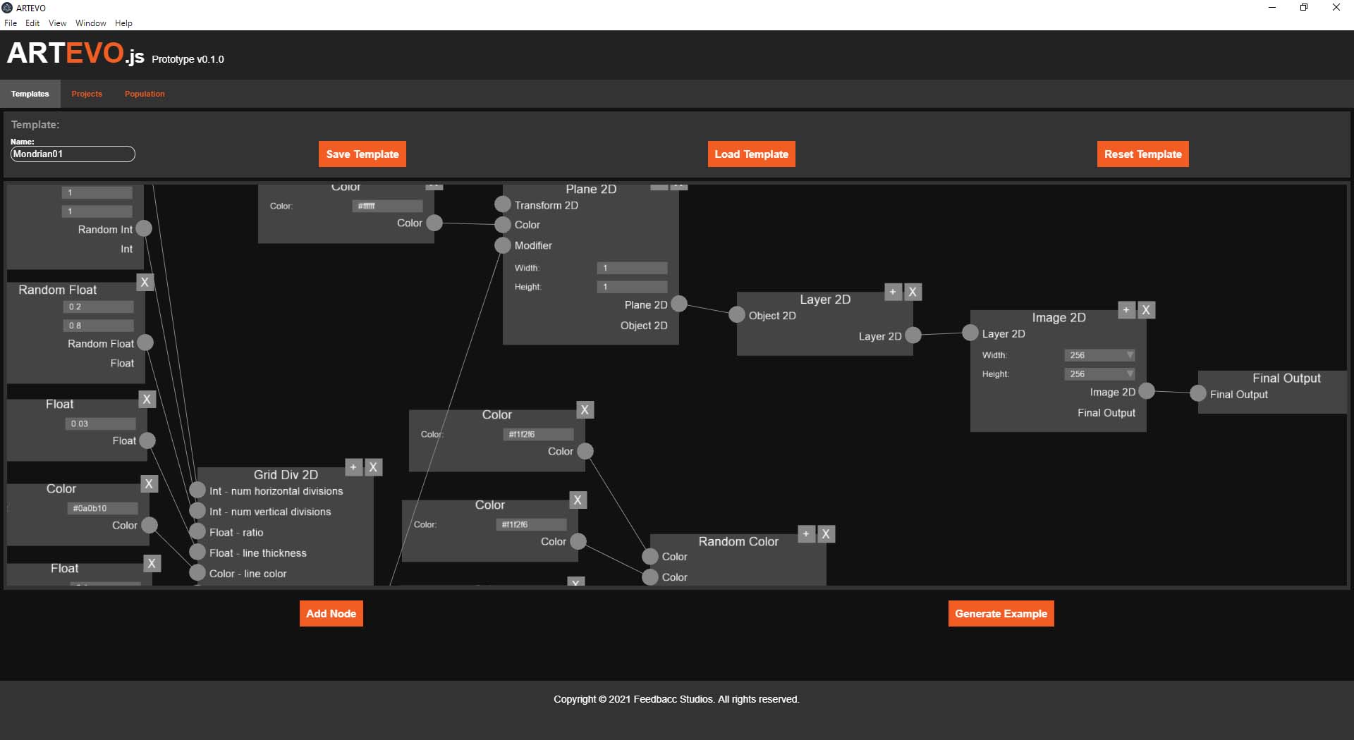 ARTEVO.js Mondrian Template