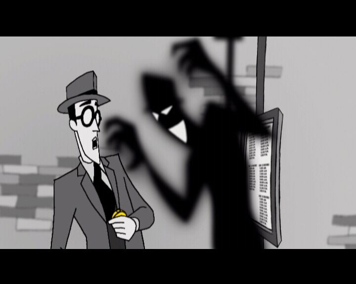 Shadow grabbing Wally's watch